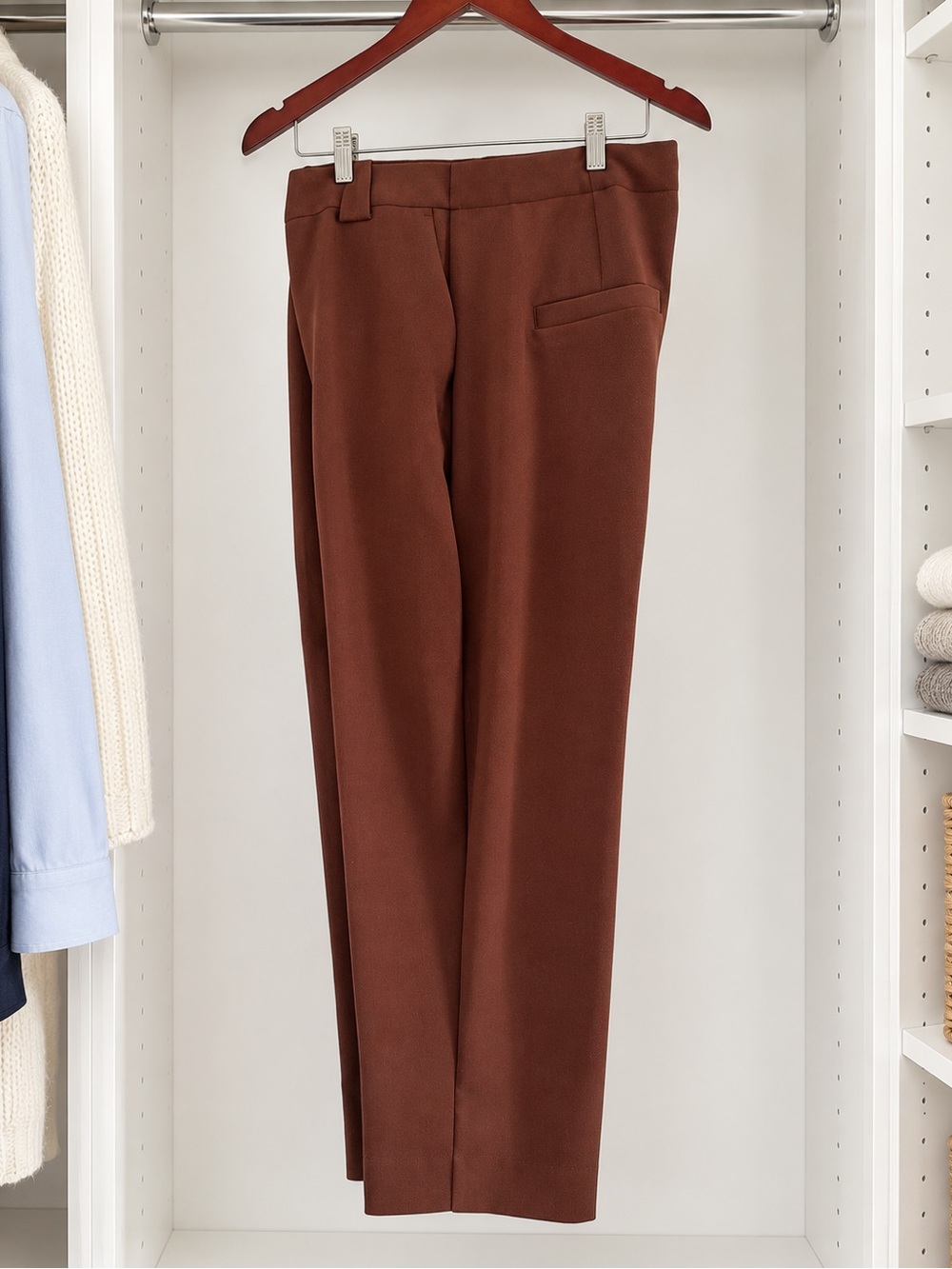 Frank And Oak Alice Straight Pants Size 14 Rust Brown Tailored Trousers